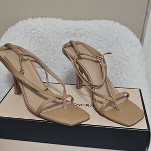 BCBGeneration Tan Strappy Heels